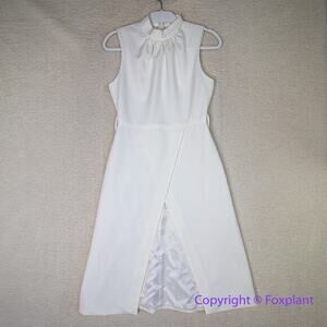 BLITHE Asymmetrical sleeveless Dress off white/ ivory, women size‎ S